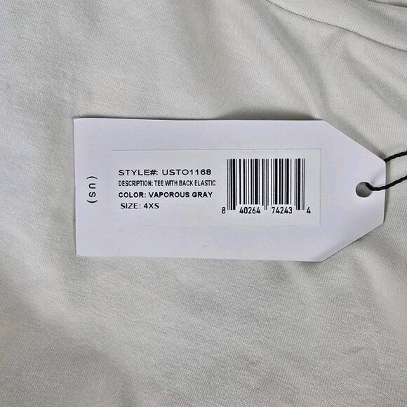 Universal Standard Vapourous Gray Pima Cotton Tee 4XS | Elastic Back (00-0) - Picture 9 of 11